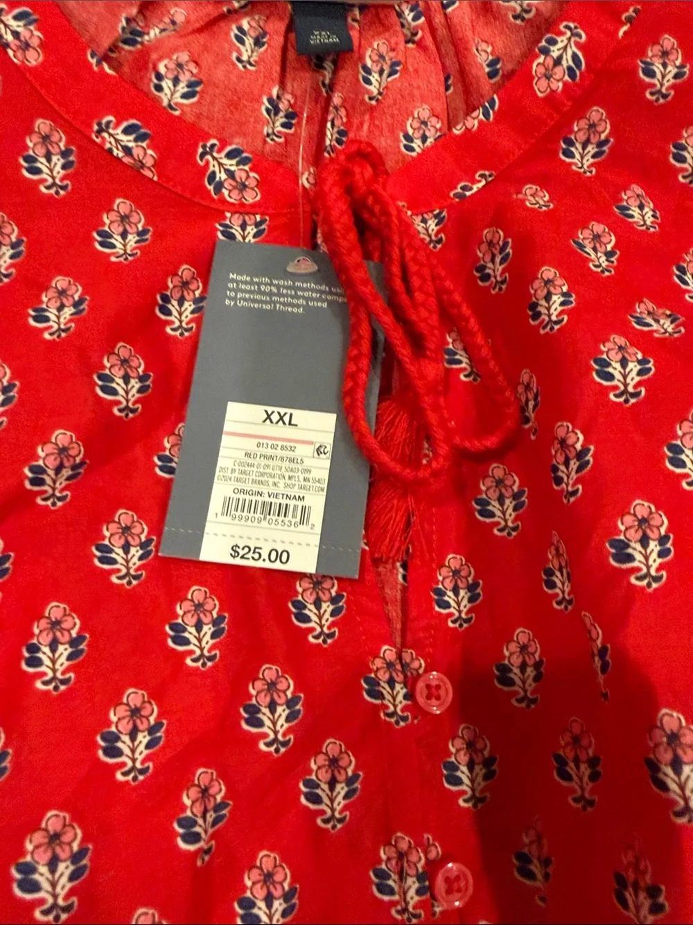 Women's Red Printed top and shorts matching set  - universal thread